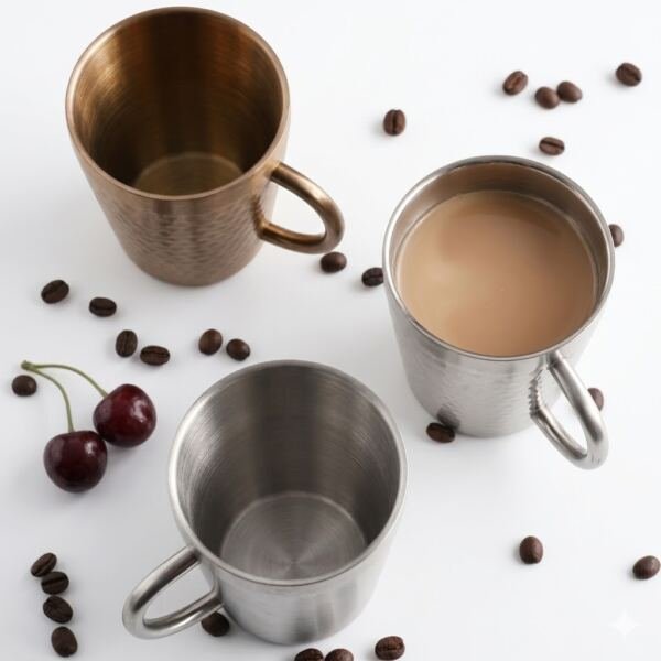 Taza de café de doble capa de acero inoxidable