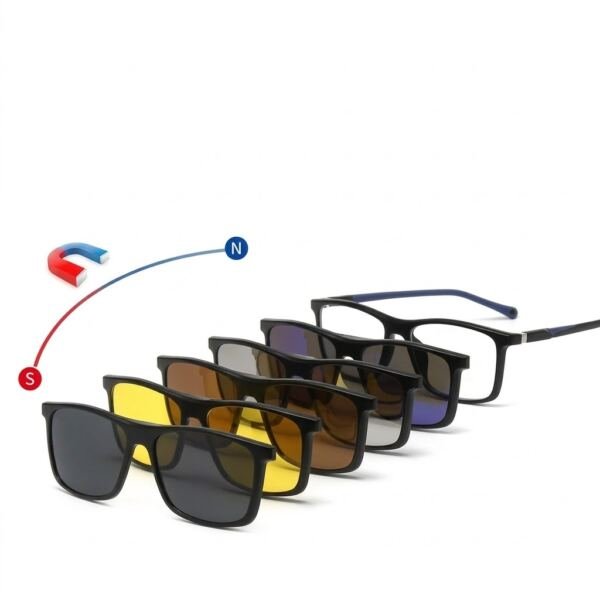 Gafas  magnéticas de sol  polarizadas cinco en uno