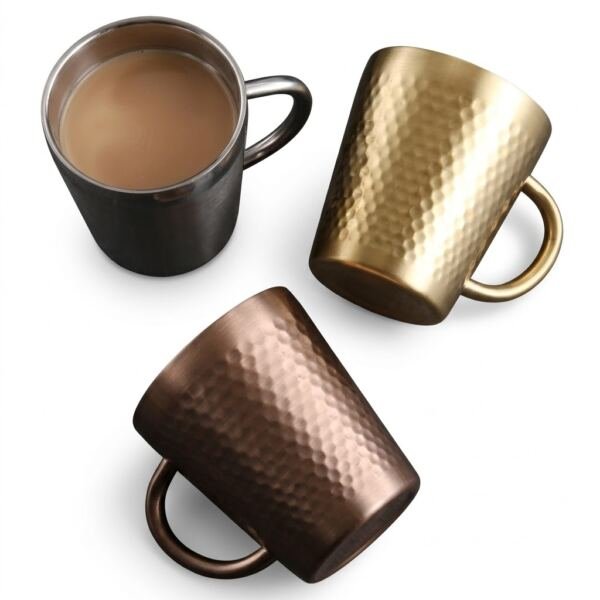 Taza de café de doble capa de acero inoxidable