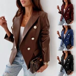 Traje de moda de cuero sintético