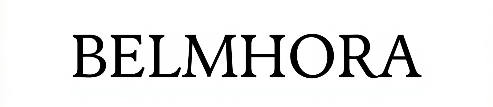 asymmetrical serif logo for belmhora